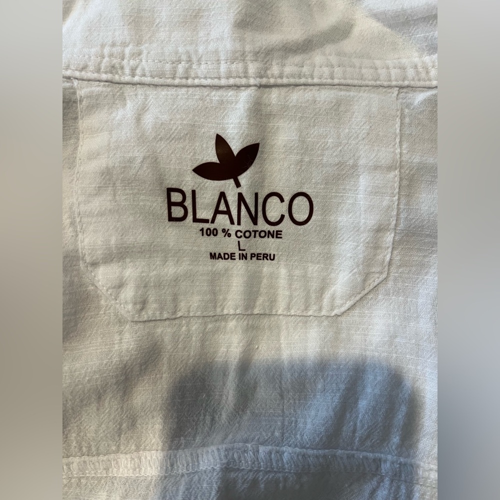 Blanco women’s textured White Cotton Shirt - Picture 6 of 7